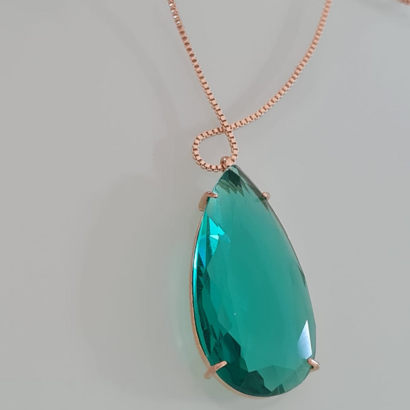 Conjunto Raio de Sol Verde - Brilho que Encanta, Banhado a Ouro 18K