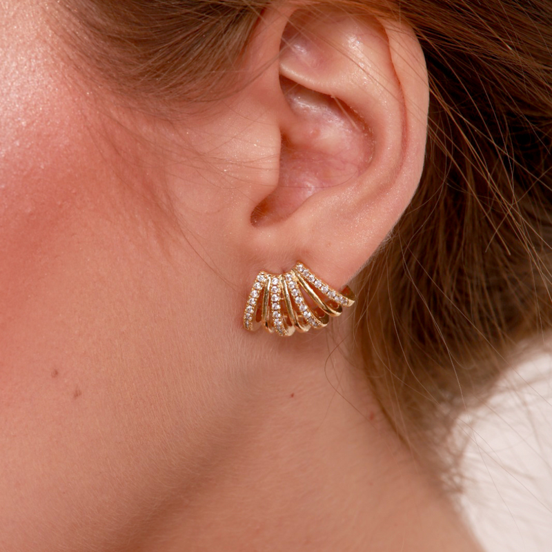 Brinco Ear Cuff Argolas Cravejadas Zircônias