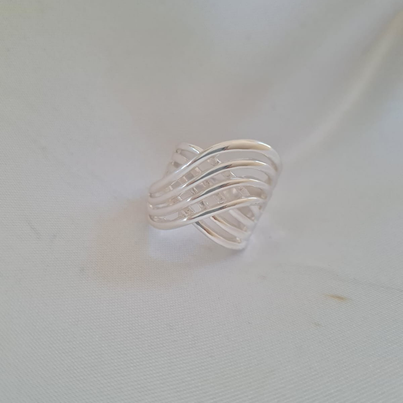 Anel Esferas Minimalistas banhado em Prata