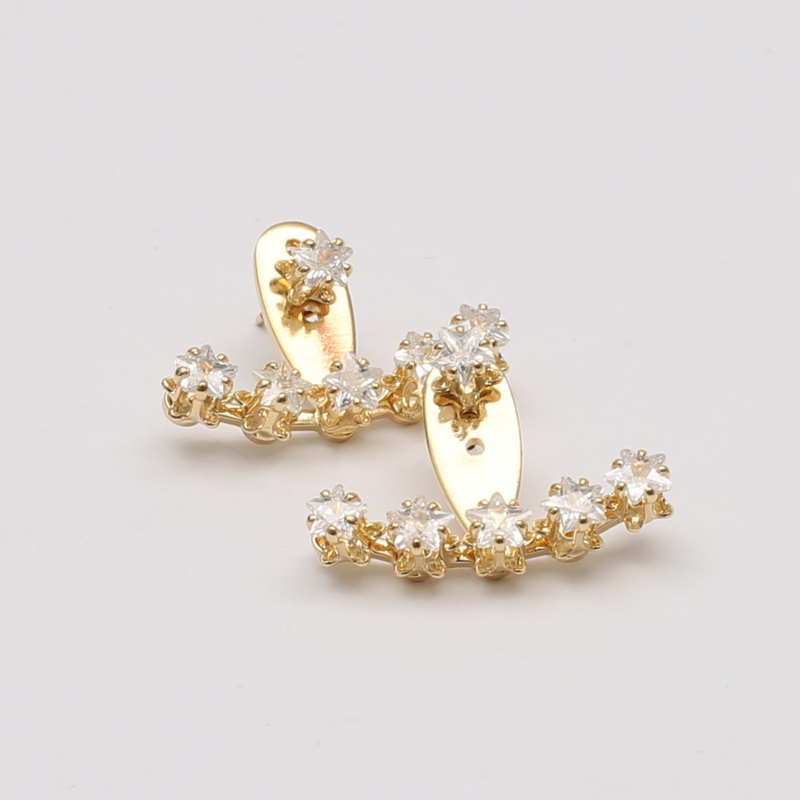 Brinco Ear Cuff Brilho Celestial 2 Em 1