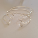 Trio Pulseiras Geométricas Minimalistas - Banhadas em Prata