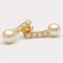 Brinco Zircônia e Pérola Banhado a Ouro 18K